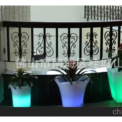 花盆、LED發(fā)光花盆、塑料花盆、佛山供應(yīng)防水太陽能花盆