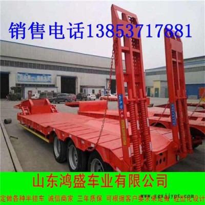 13米高強度低平板半掛車 輪胎外露拉挖掘機式專用半掛車價格優惠