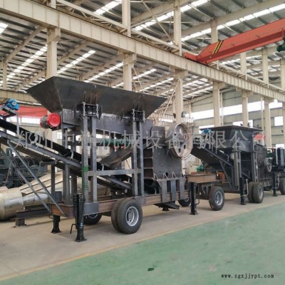 小型移動制砂生產線 輪胎式移動破碎站 移動制砂機 移動破碎站