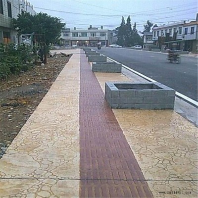 桓石 仿古壓模混凝土地坪 小區綠化 地面裝飾材料仿天然石材、磚、木效果逼真  壓花水泥地坪材料