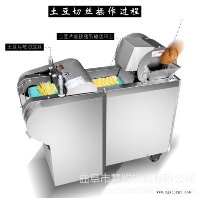 全自動切菜機 小型不銹鋼切菜機 切筍絲機 黃瓜山藥切片機 商用多功能切片機型號