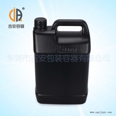 吉安容器 工廠現貨批發全新料黑白藍5升化工扁罐 5L塑料桶 帶液位線扁壺