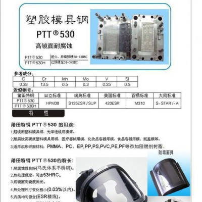超鏡面、高硬度、高耐腐蝕《PTT品牌近似鋼號GB標準2CR13》模具鋼