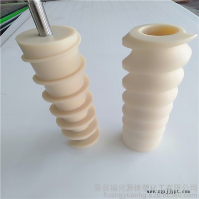 河北福興源橡塑**定制灌裝機設備配件耐磨尼龍螺旋推瓶器  輸送螺旋進瓶分瓶器    高分子輸送螺桿 進瓶絞龍