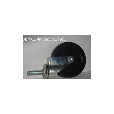 4寸橡膠絲桿萬向輪工業輪平板車輪手推車輪