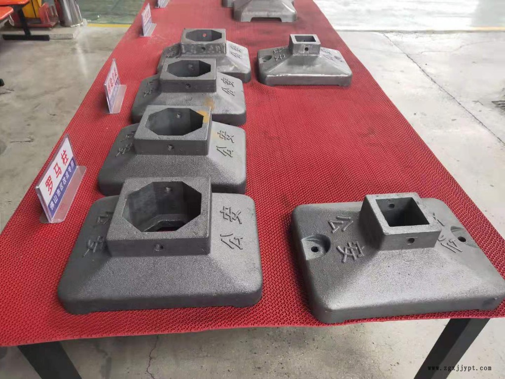 防撞墩灰鐵護(hù)欄墩子 底盤長寬高可以定做交通隔離墩 字可修改防銹漆 模具實型鑄造