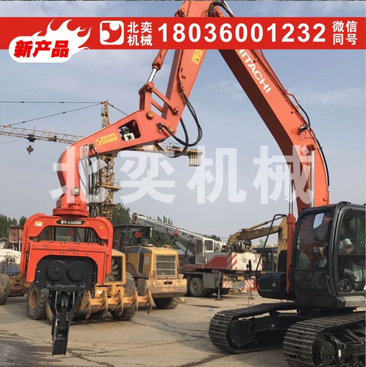 供應北奕性能可靠速度快捷高頻建筑地基打樁機打樁錘價格供應商 光伏發電樁液壓震動錘，震動打樁機，機械手震動打樁錘示例圖4