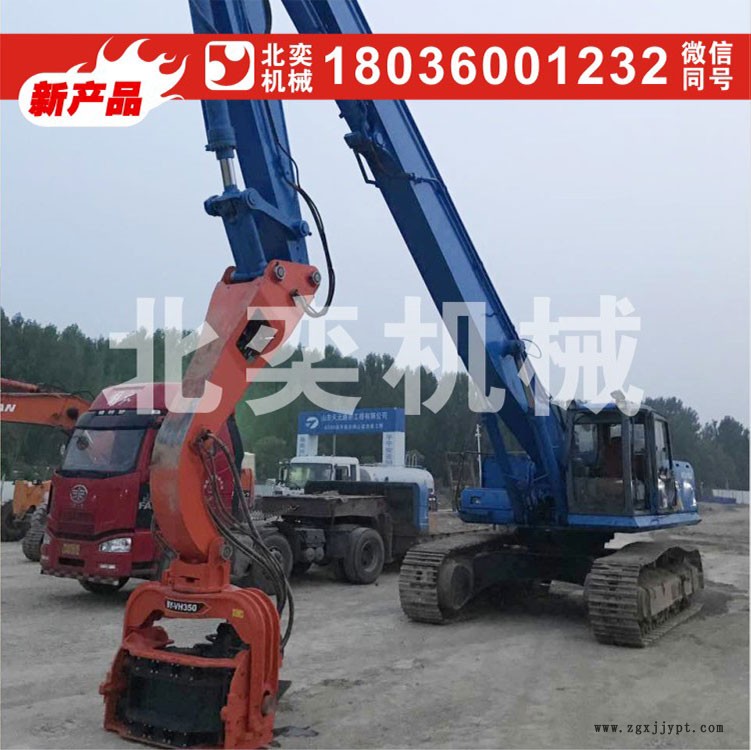 供應北奕性能可靠速度快捷高頻建筑地基打樁機打樁錘價格供應商 光伏發電樁液壓震動錘，震動打樁機，機械手震動打樁錘示例圖2
